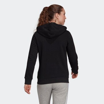 ADIDAS SPORTSWEAR Athletic Zip-Up Hoodie 'Essentials Fleece 3-Stripes ' in Black