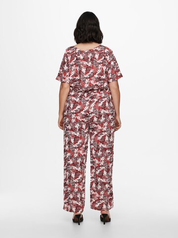ONLY Carmakoma Loosefit Broek 'BANDI' in Rood