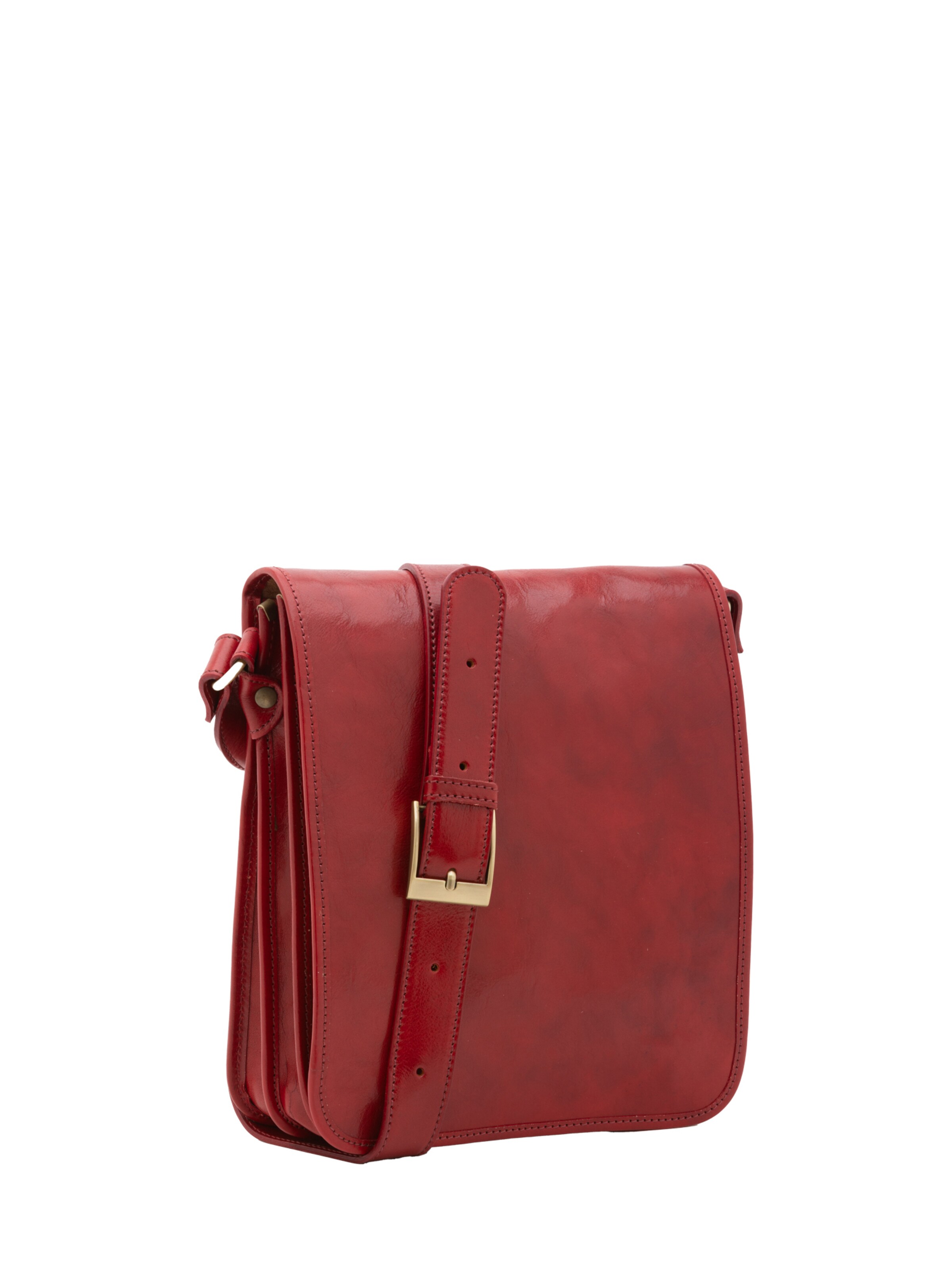 Borsa a tracolla 'Borsa a tracolla uomo vera pelle con chiusura calamita - Made in Italy' di I Fratelli in rosso