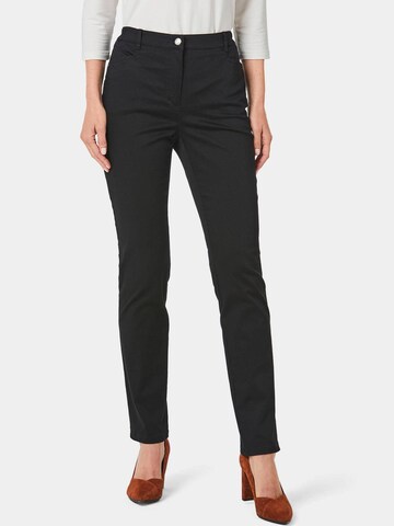 Goldner Slim fit Trousers 'Carla' in Black: front
