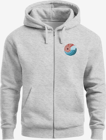 Neverless Zip-Up Hoodie 'Vintage Sunrise' in Grey: front
