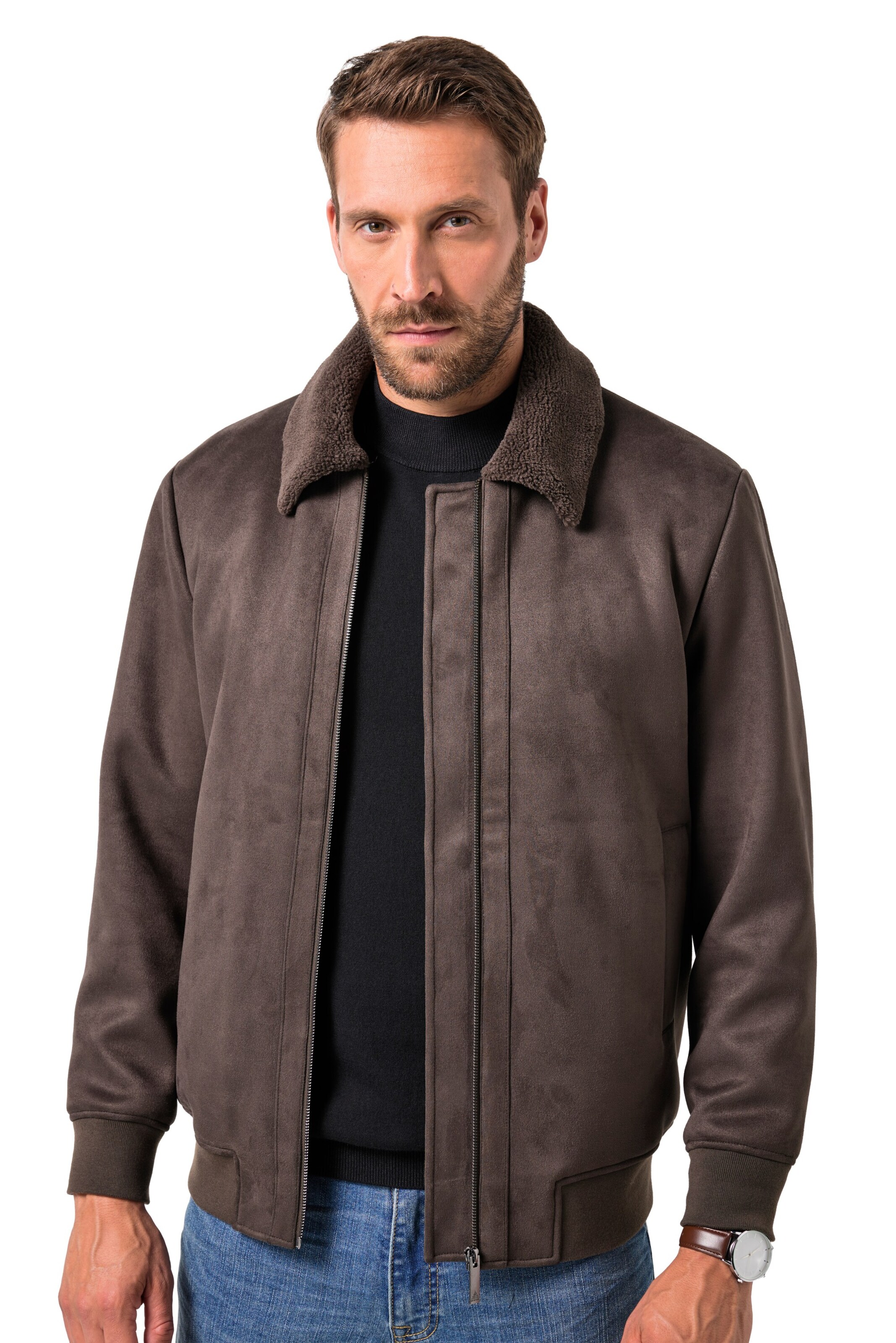 JP1880 Tussenjas in Bruin: voorkant