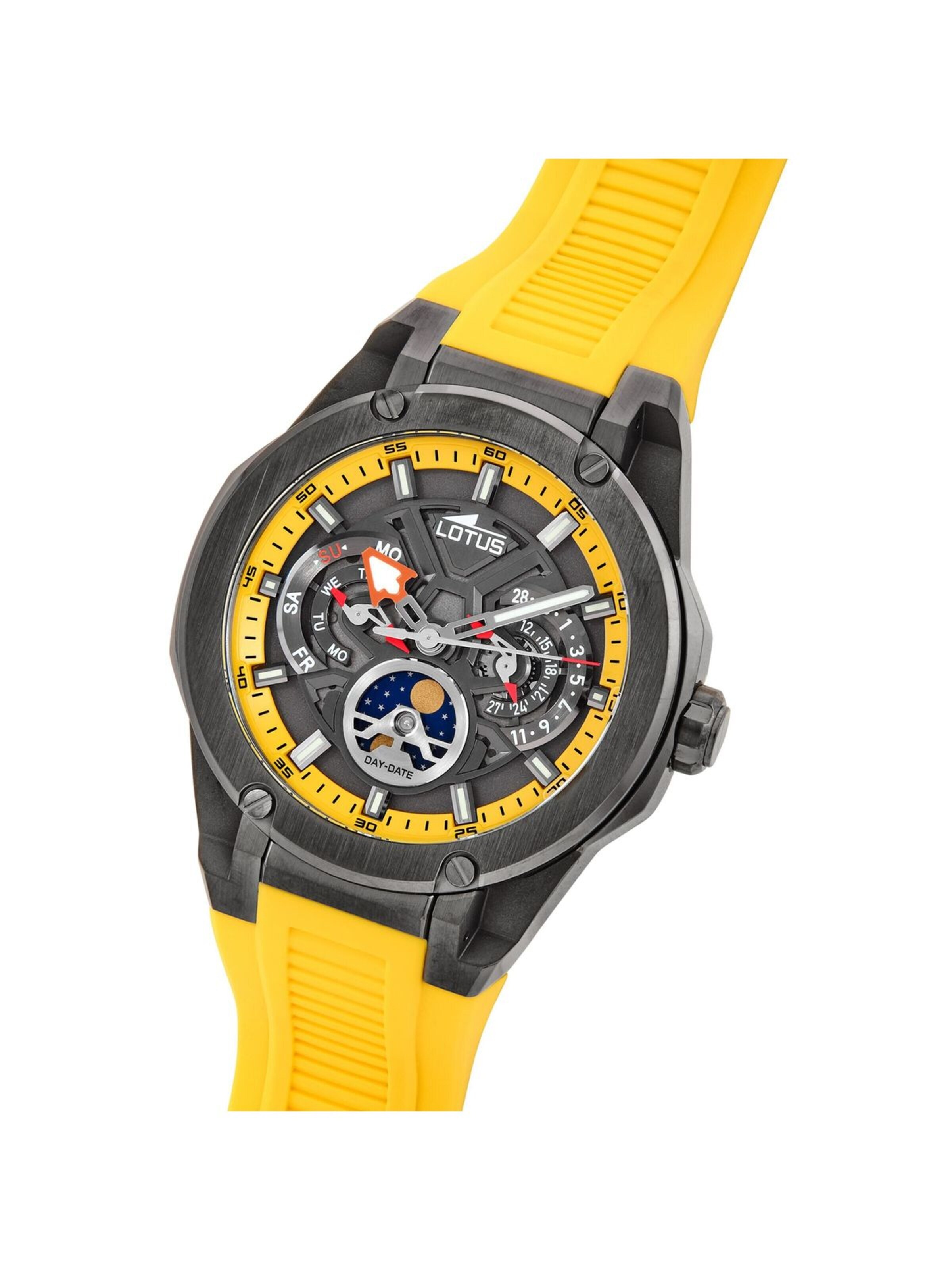 Montre à affichage analogique Lotus en jaune