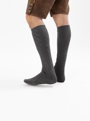 HerzSticht Traditional socks 'Bergdistel' in Grey