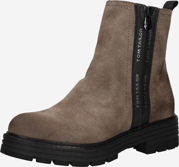 TOM TAILOR Ankle Boots in Grey: front