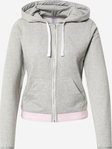 Calvin Klein Underwear Zip-Up Hoodie in Grey: front