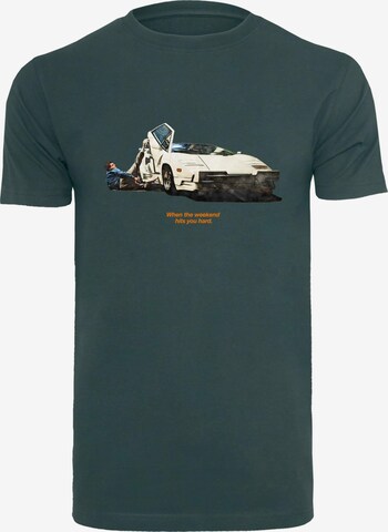 Mister Tee Shirt 'Weekend Wolf' in Green: front