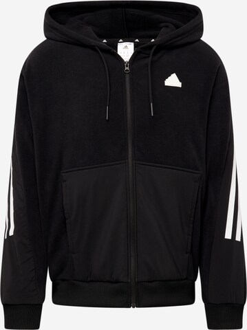 ADIDAS SPORTSWEAR - Sudadera con cremallera deportiva 'Future Icons' en negro: frente