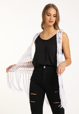 Gilet in maglia di myMo ROCKS in bianco: frontale