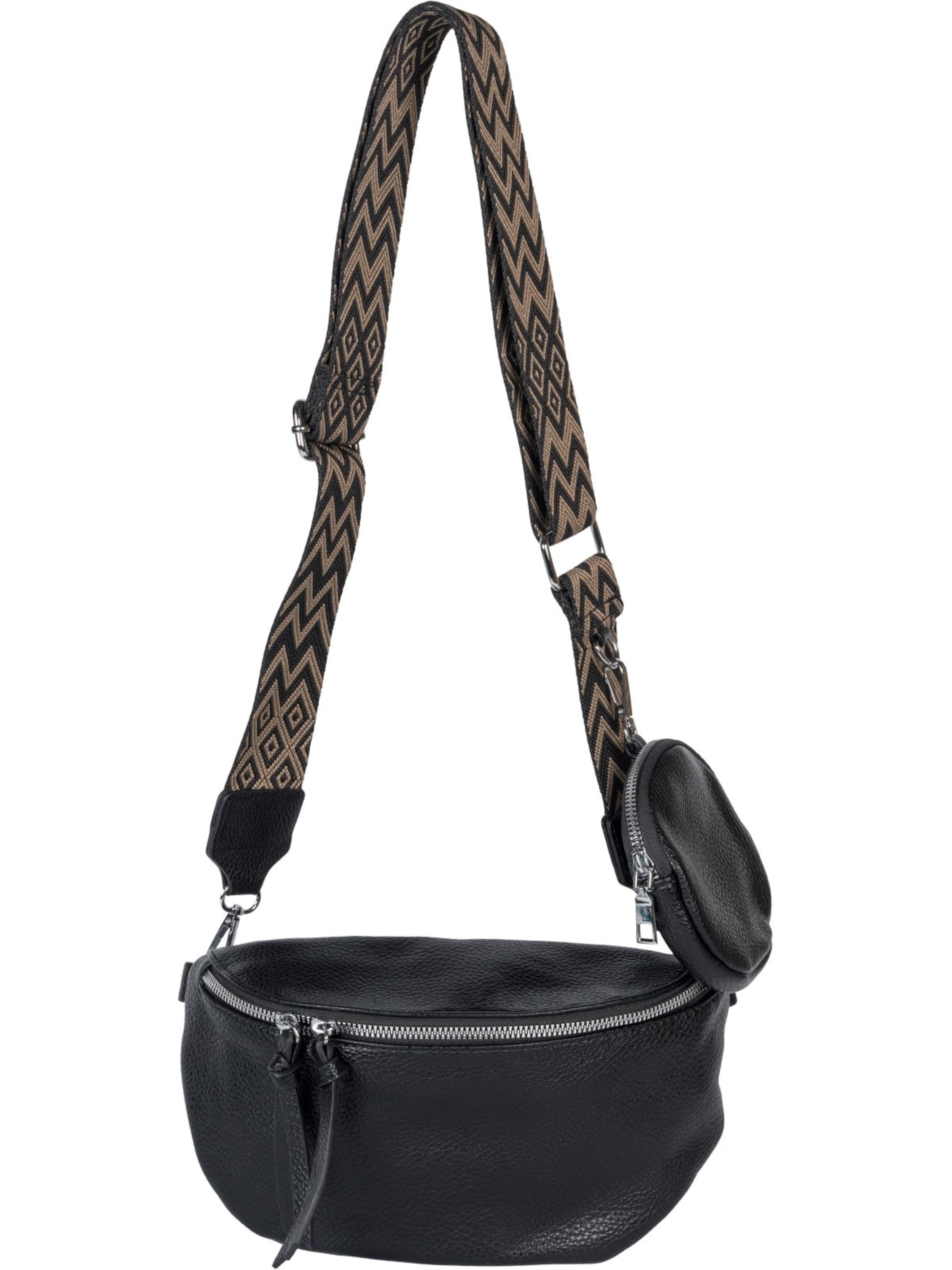 styleBREAKER Crossbody bag '2-Teiliges Set Halbmond Crossbody Bag' in Black: front