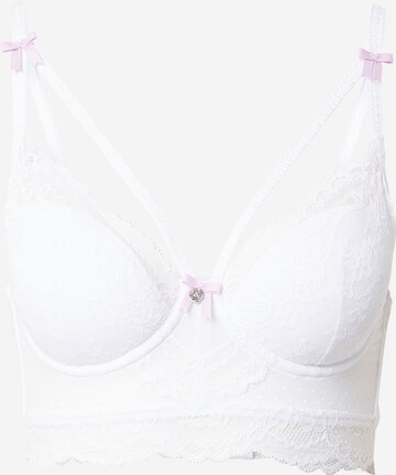 T-shirt Reggiseno 'SHEA' di Boux Avenue in bianco: frontale