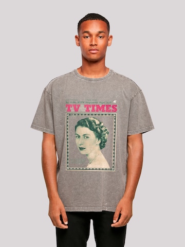 T-Shirt 'TV Times Queen Elizabeth II 1957 Cover' F4NT4STIC en gris : devant