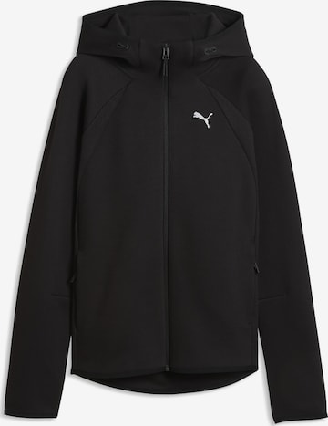 PUMA Sportsweatjacke 'EvoStripe' in Schwarz: Vorderseite
