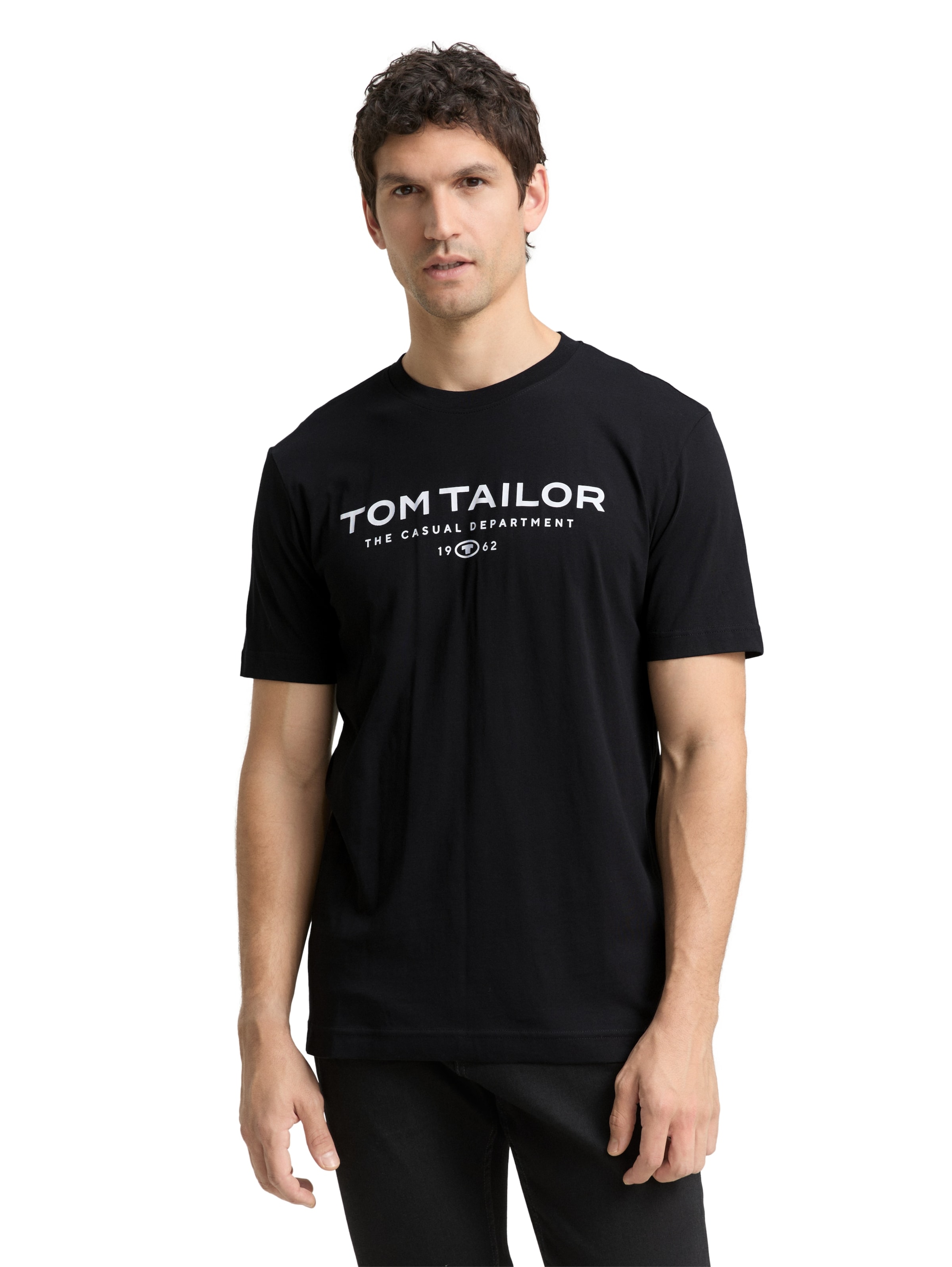 TOM TAILOR Shirt in Zwart: voorkant