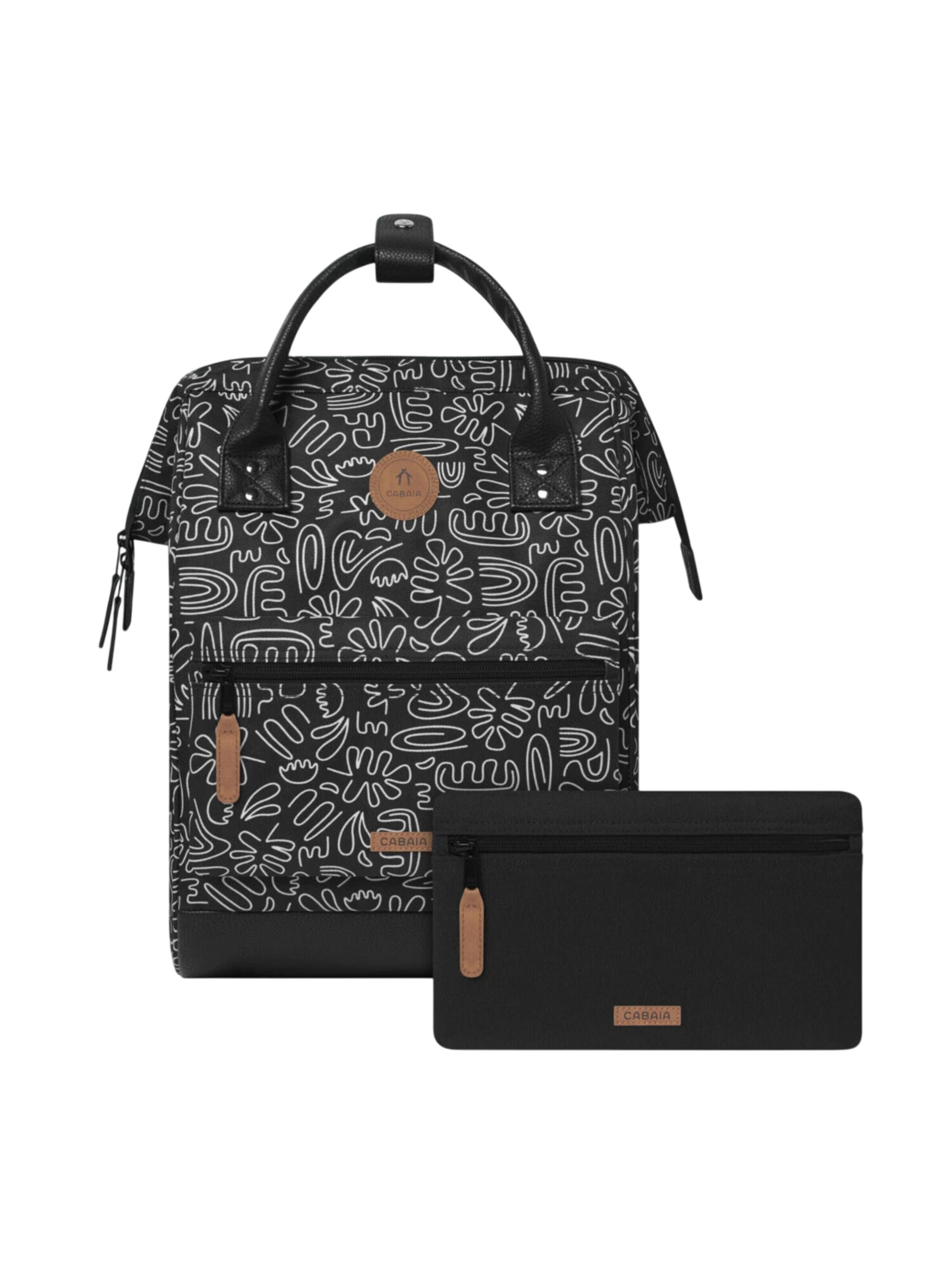 Cabaia Rucksack 'Amiens M'‌‌‌‌‌‌‌‌ in Schwarz: Vorderseite