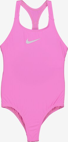 NIKE Bralette Athletic Swimwear in Pink: front