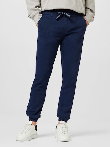 Tommy Jeans Tapered Broek 'Scanton' in Blauw: voorkant