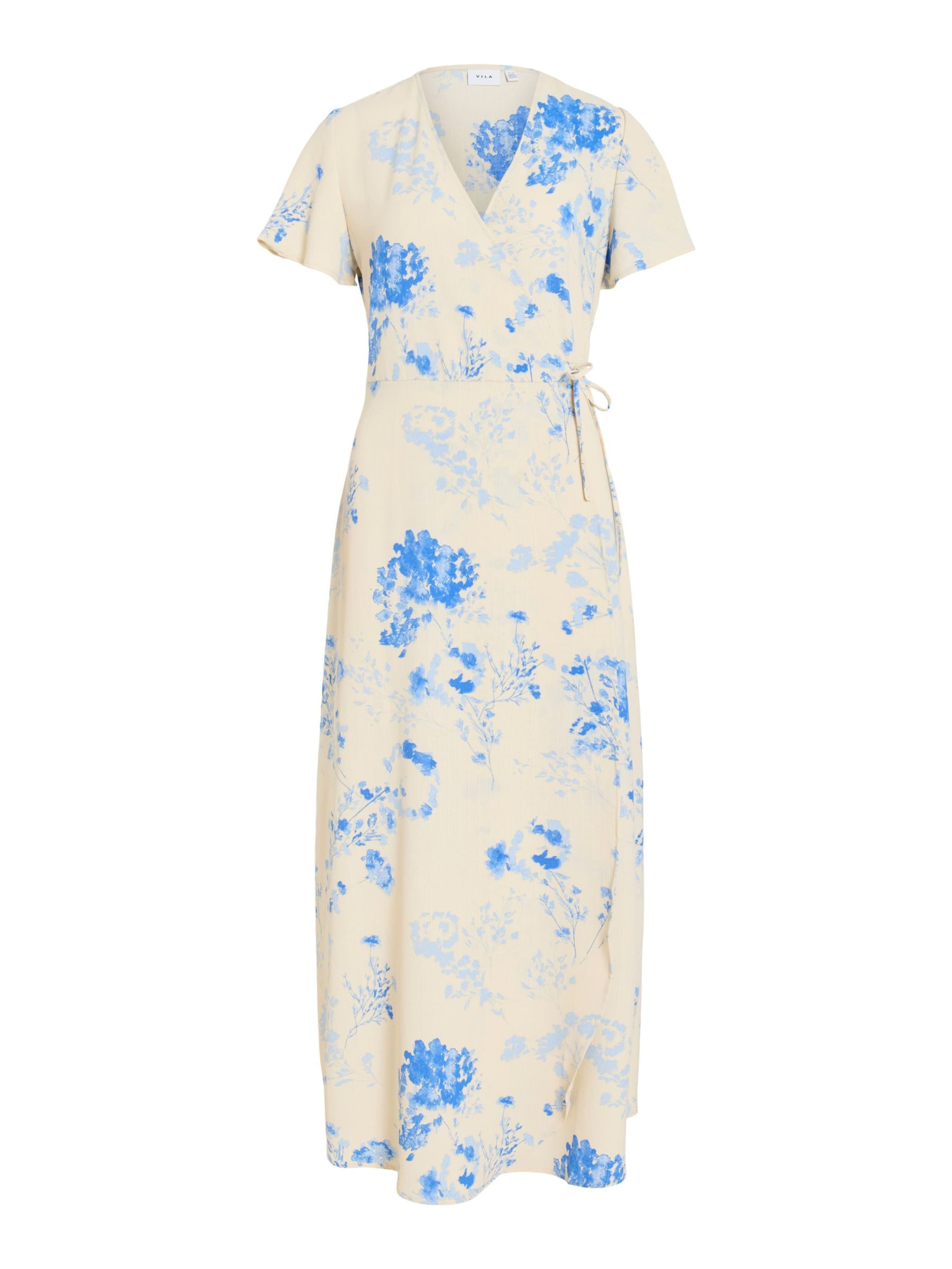 VILA Zomerjurk 'VILovie' in de kleur Lichtblauw / Wolwit, Productweergave