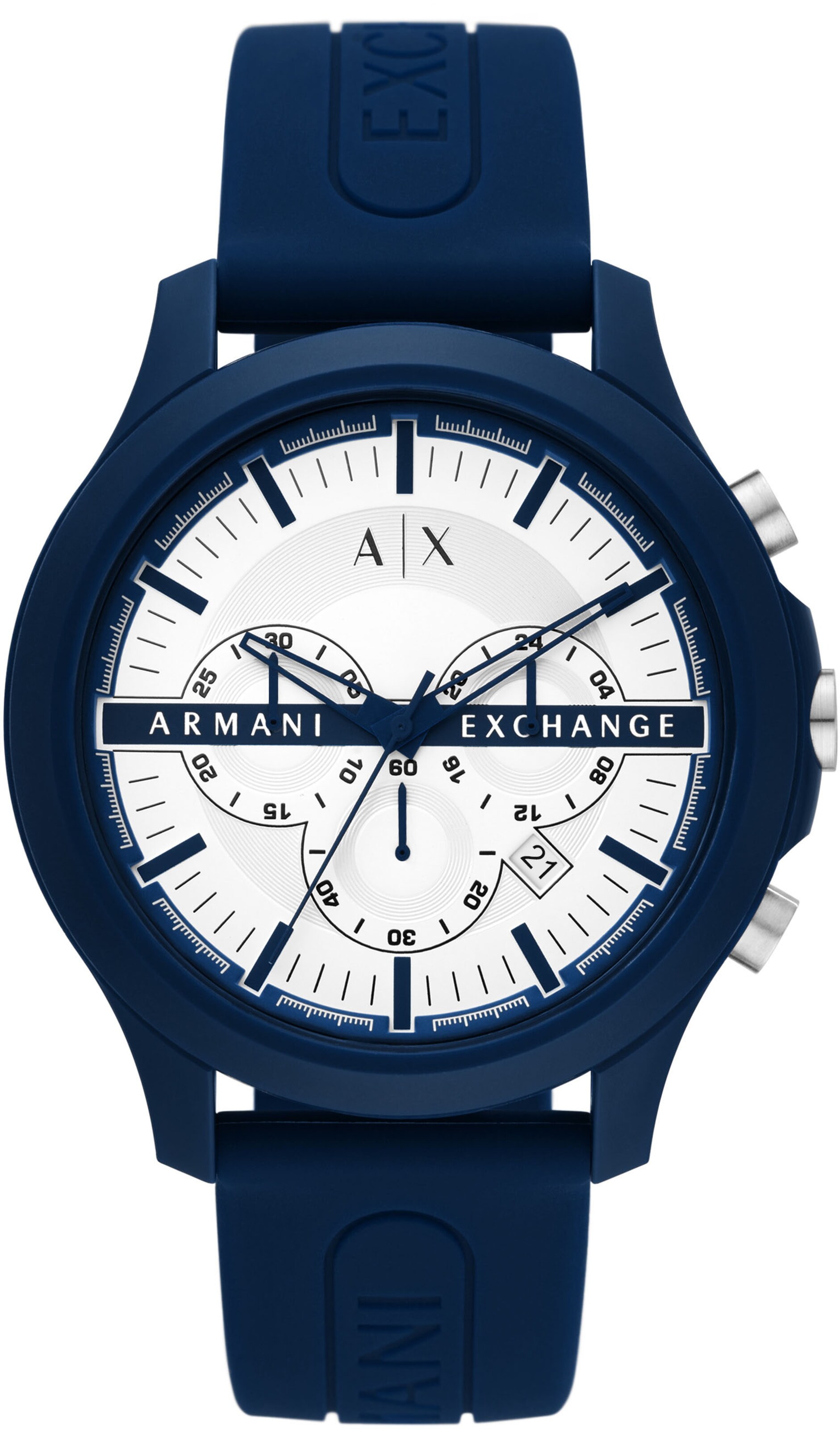 ARMANI EXCHANGE Analoguhr in Blau: Vorderseite