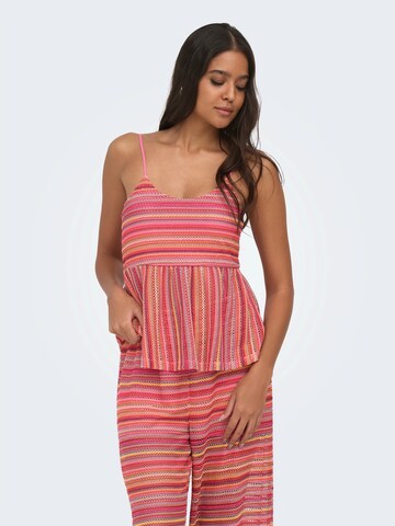 ONLY Вязаный топ 'ONLSANDY' в Ярко-розовый: спереди