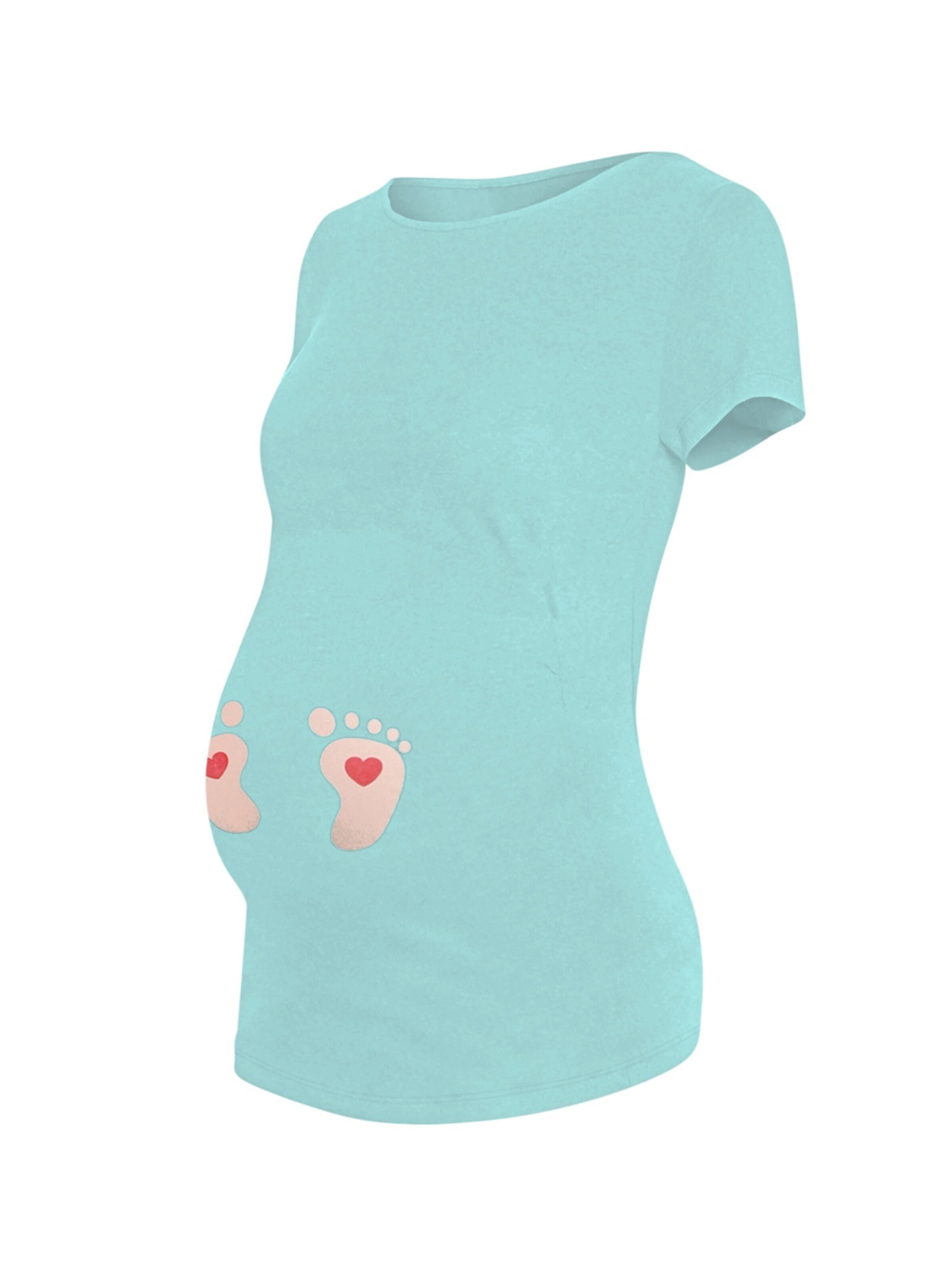 M.M.C. Shirt 'Baby Füße Umstandsshirt' in Blue: front