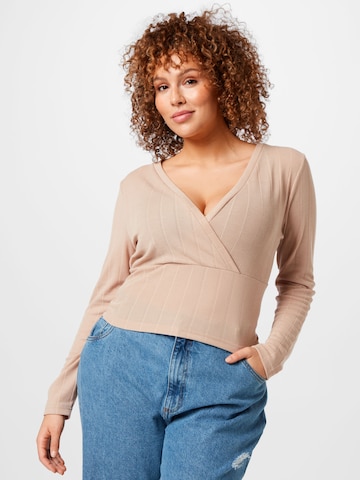 T-shirt 'Cettina' ABOUT YOU Curvy en gris : devant