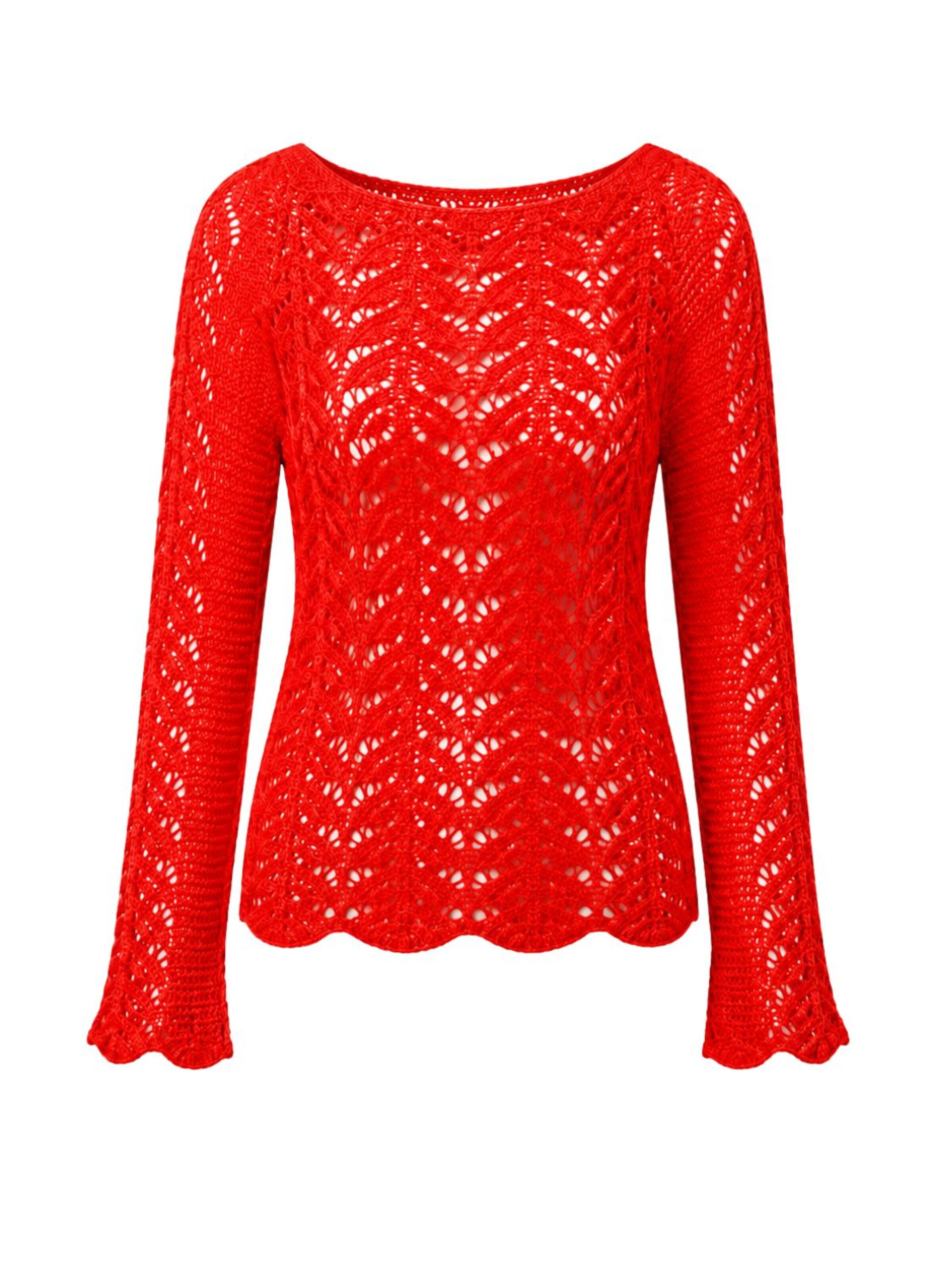 Süel knitwear - Top de punto 'Twin Lace' en rojo: frente