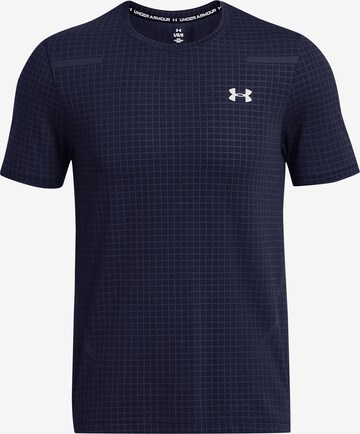 UNDER ARMOUR Performance Shirt 'Seamless Grid' in Blue: front