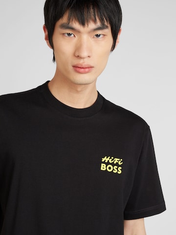 BOSS Orange Тениска 'Te_Records' в черно