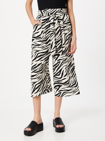 River Island Wide leg Bandplooibroek in Wit: voorkant