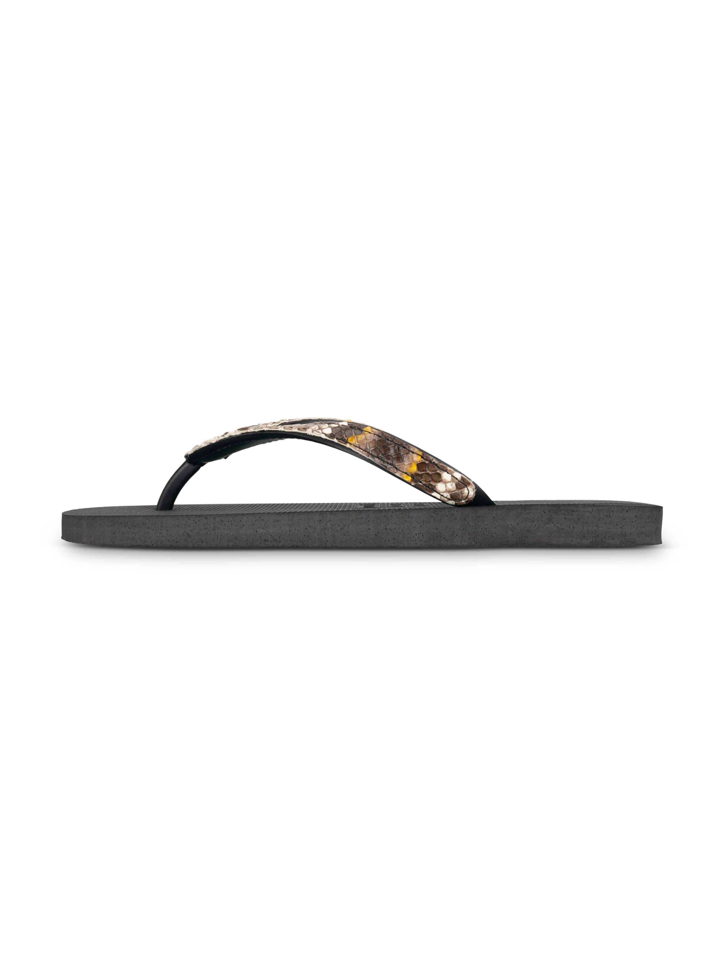 Uzurii Luxury Footwear T-Bar Sandals 'Python' in Black: front