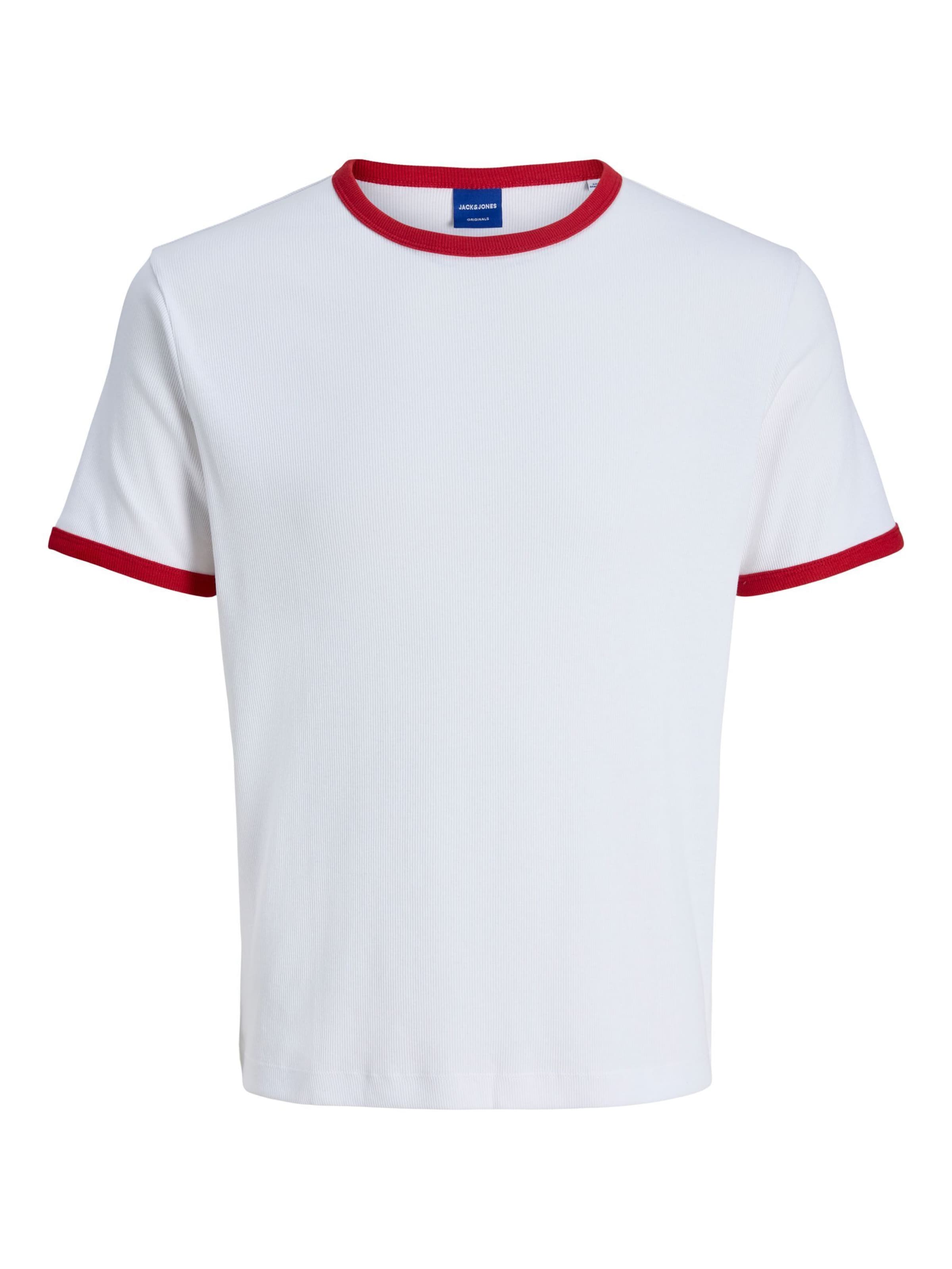 Maglietta in L JACK & JONES di colore rosso carminio / bianco, Visualizzazione prodotti