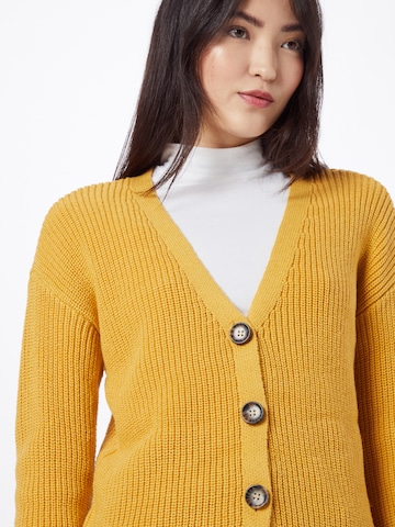 PIECES Knit Cardigan 'Karie' in Yellow