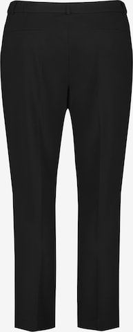 SAMOON Regular Trousers with creases 'Greta' in Black