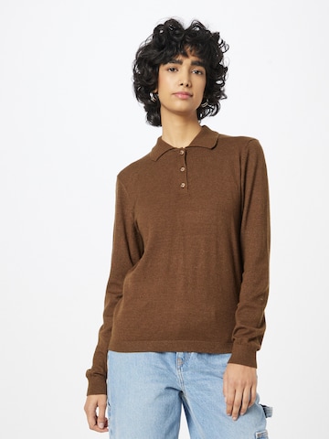 OBJECT Sweter 'THESS' w kolorze brązowy: przód