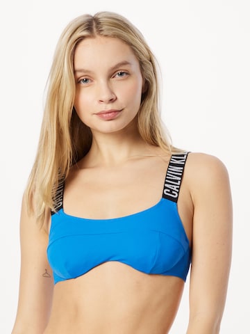 Bustier Hauts de bikini Calvin Klein Underwear en bleu : devant