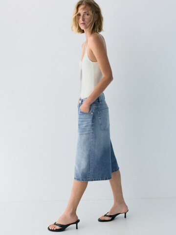 Wide Leg Jean Pull&Bear en bleu