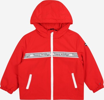 TOMMY HILFIGER Prechodná bunda 'U HERO TAPE JACKET' - Červená: predná strana