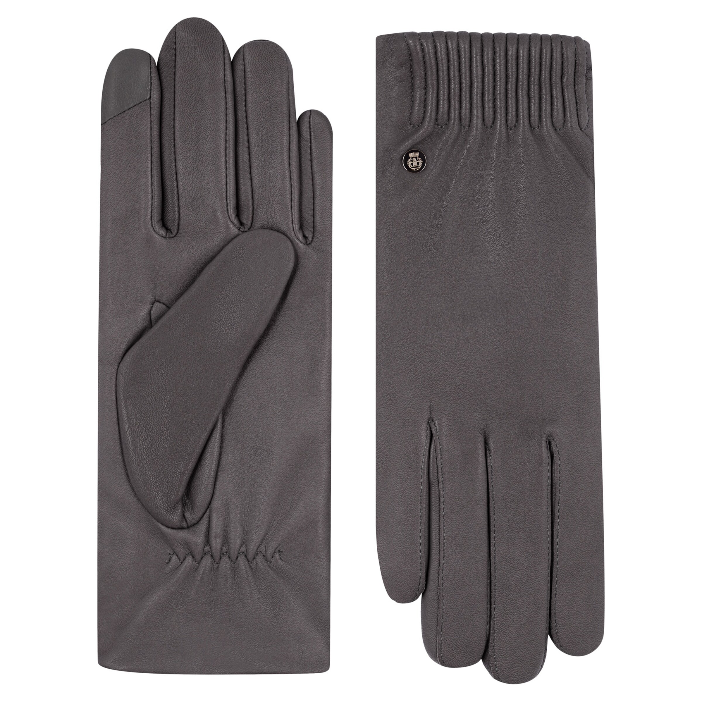 Roeckl Lederhandschuhe 'ARIZONA TOUCH' in Grau: Vorderseite