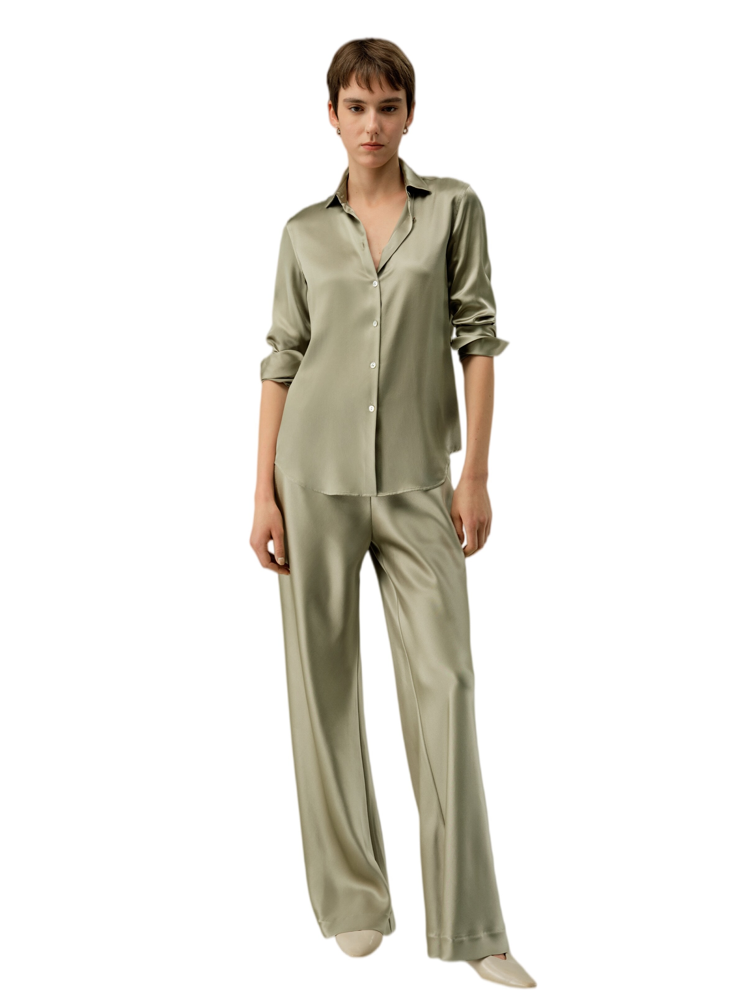 Lilysilk Bluse‌‌‌‌‌‌‌‌ in Grau: Vorderseite