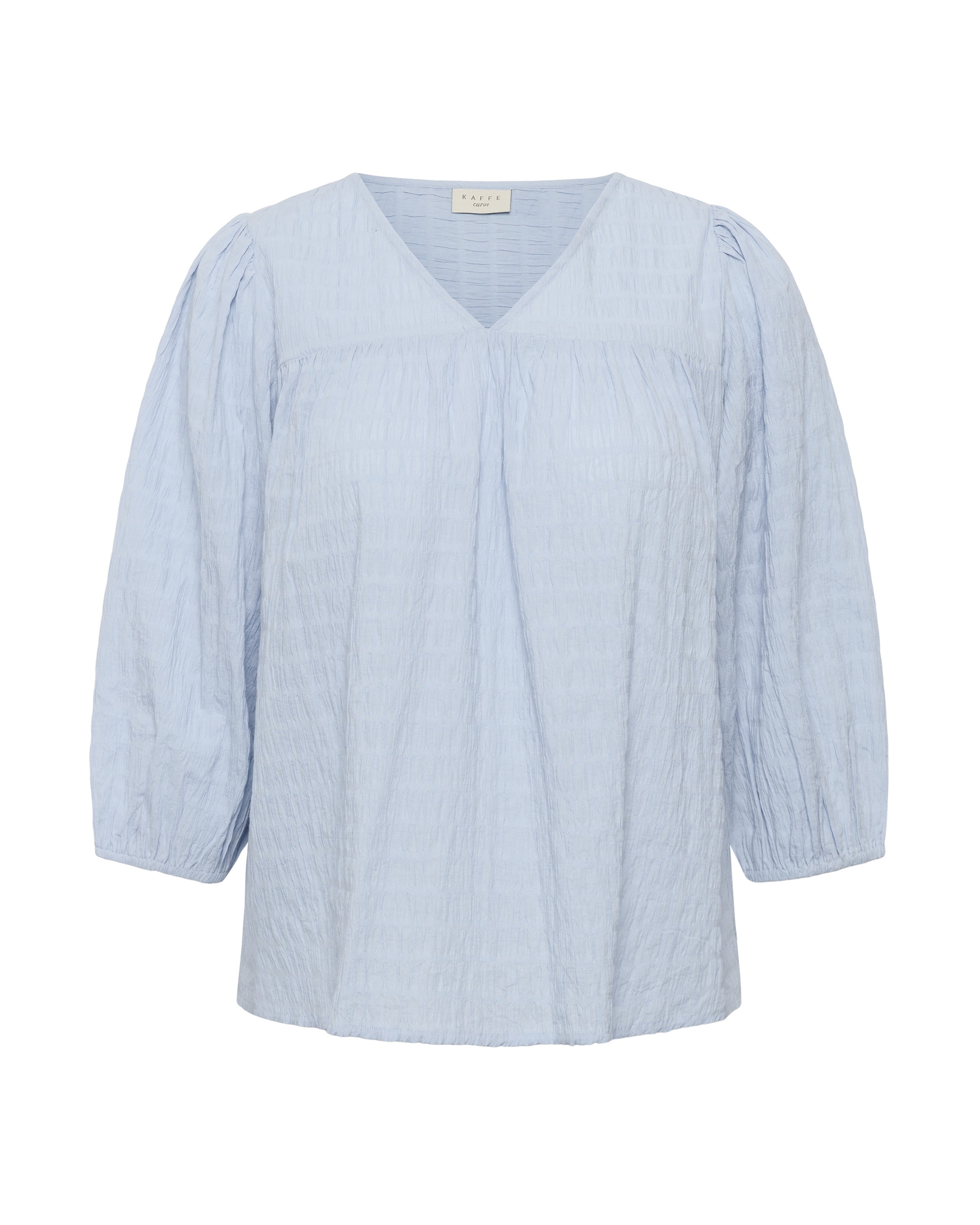 KAFFE CURVE Blouse 'KCmaisie' in Blauw: voorkant