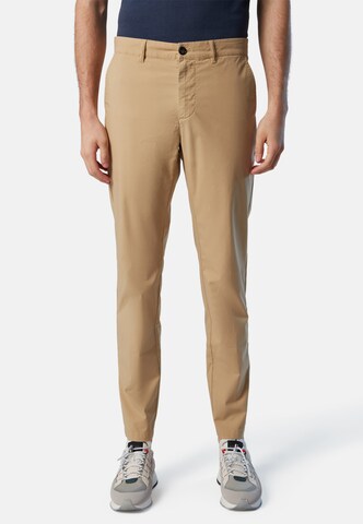 Coupe slim Pantalon chino North Sails en beige : devant