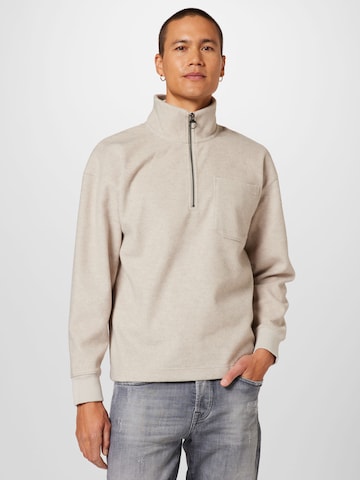 TOM TAILOR DENIM Sweatshirt in Beige: front