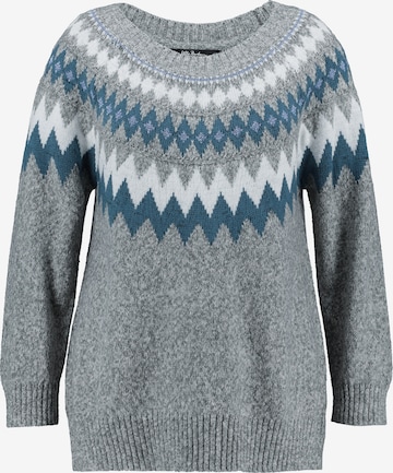 Pull-over Ulla Popken en gris : devant