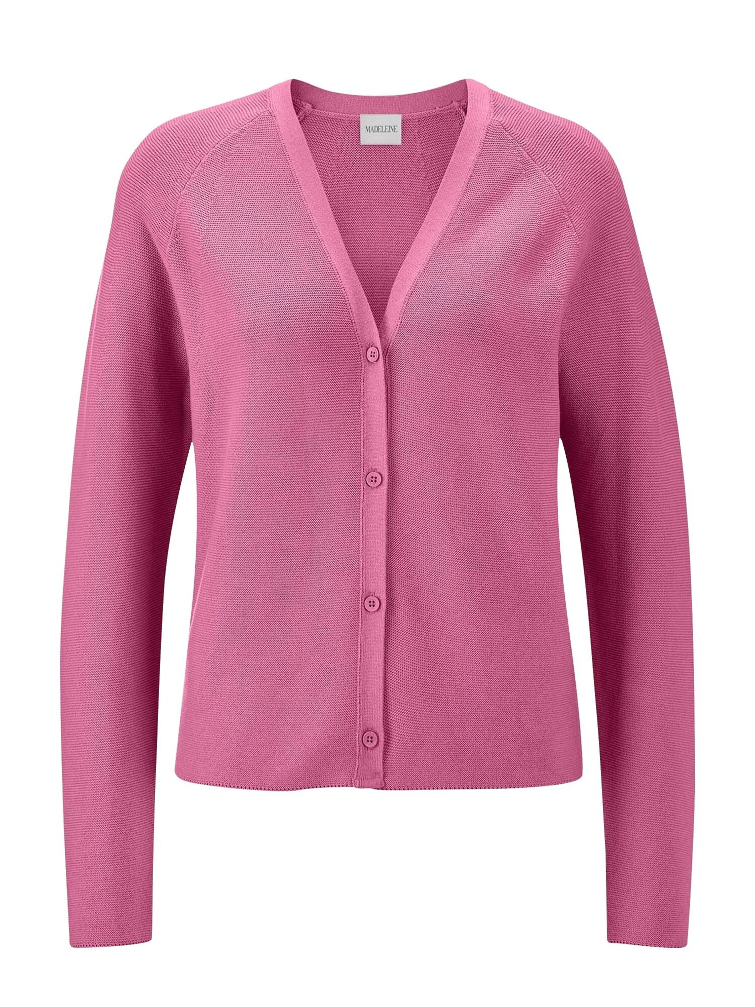 Cardigan MADELEINE en rose : devant
