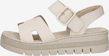 Sandales 'Sandalen Plat' Rieker en gris : devant