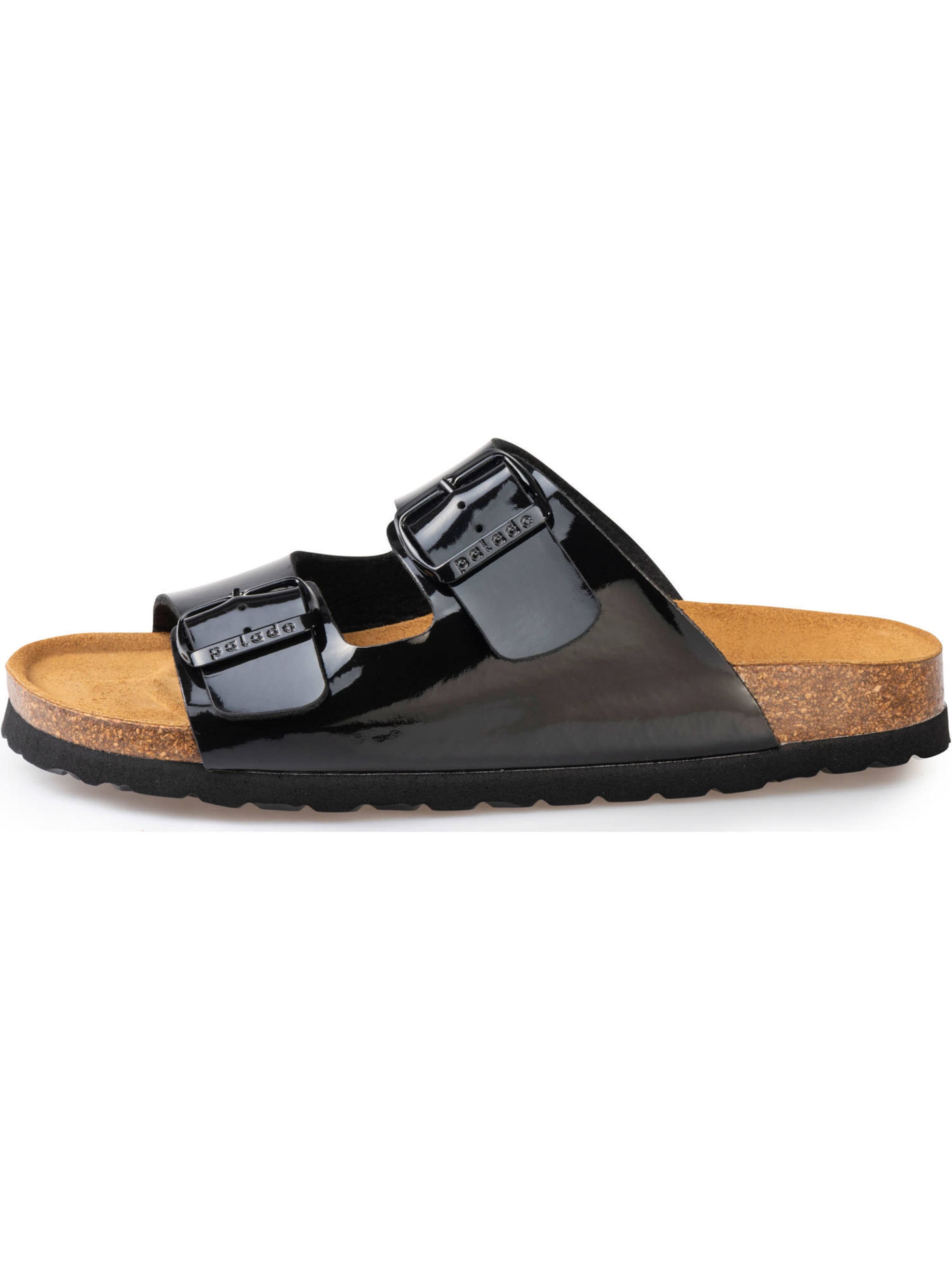 Zoccoletto 'Korfu' di Palado in nero: frontale