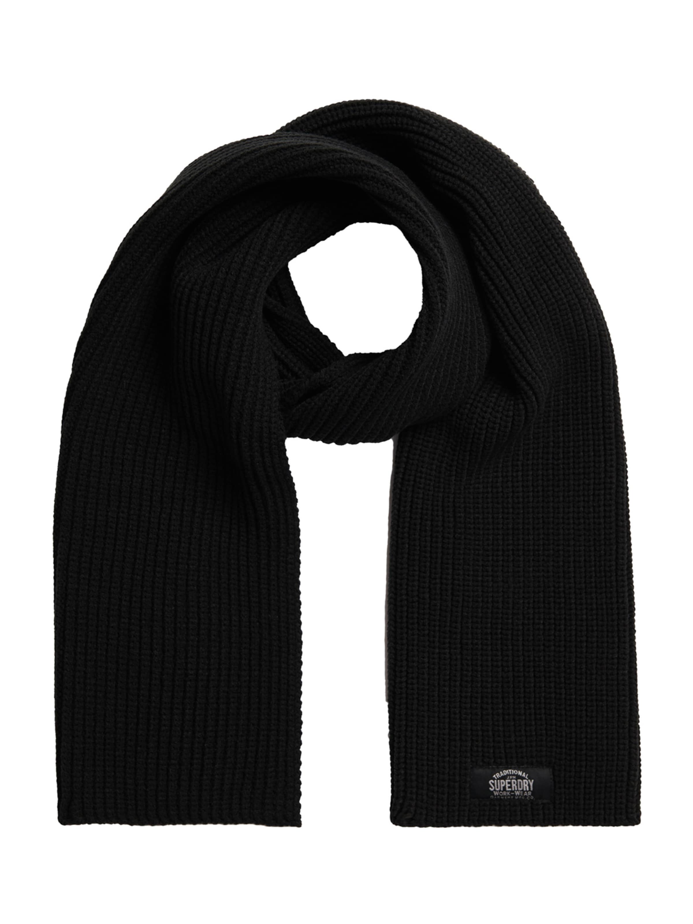 Superdry & Co Šal | črna barva: sprednja stran