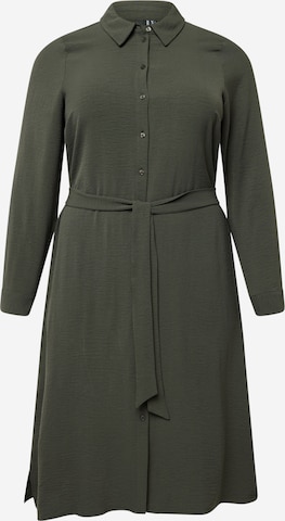 Vero Moda Curve Skjortklänning 'ALVA' i grön: framsida