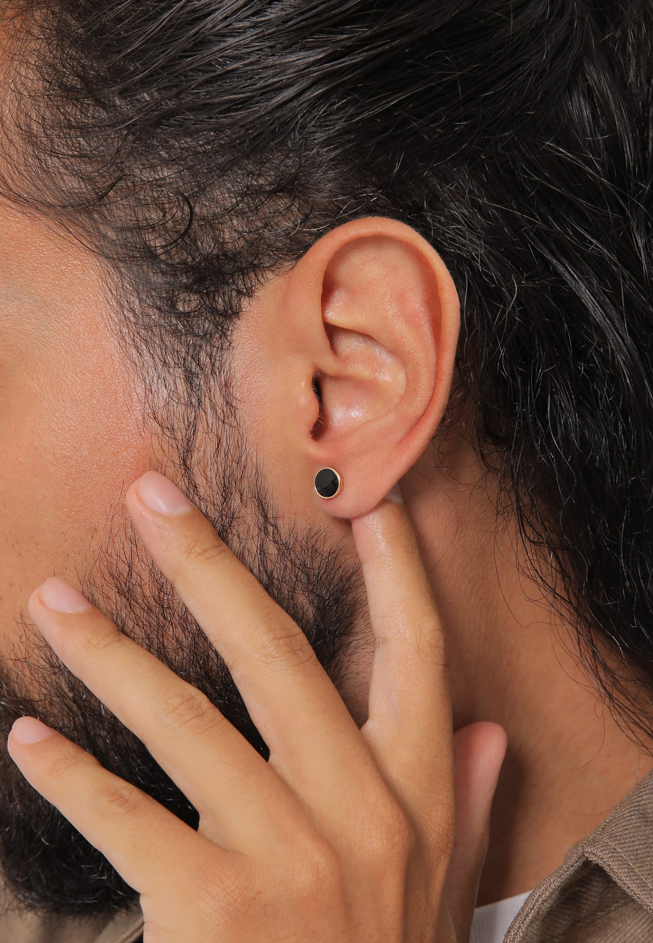 KUZZOI Σκουλαρίκι 'Geo' σε χρυσό: μπροστά